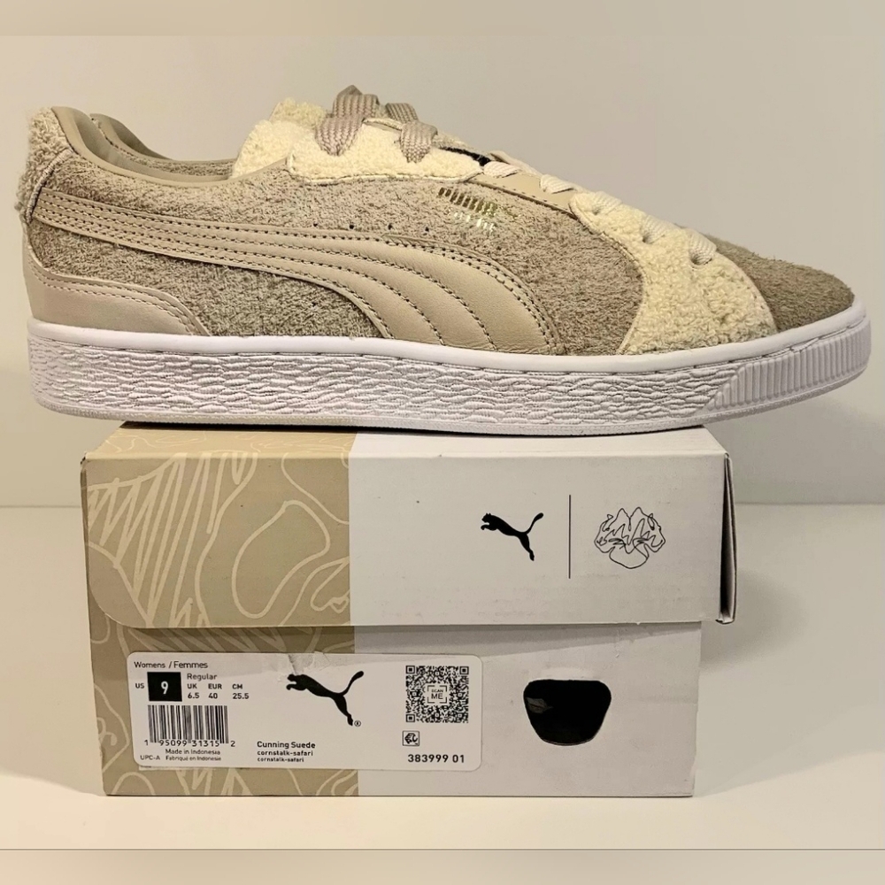 Puma Cunning Sz 9 Sneaker Shaggy Leather look Safari.